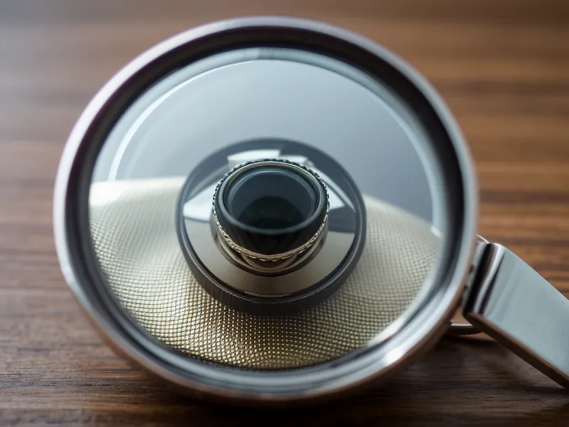 Jeweler's loupe and a diamond comparison spreadsheet on a desk
