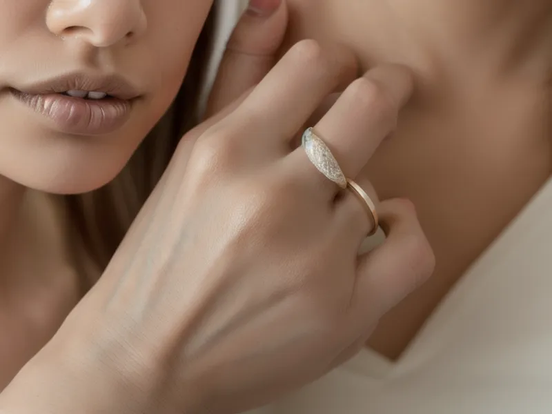 Side by side comparison of 14k and 18k gold engagement ring bands.