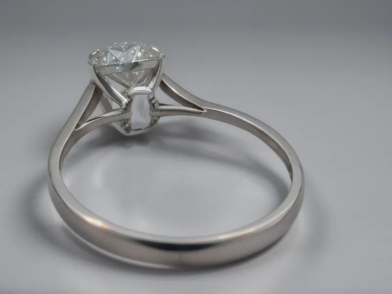 A minimalist diamond ring on a silk ribbon.