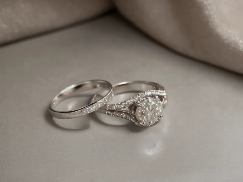 Three lab-grown diamond engagement rings in velvet boxes from different online jewelers, showing gold tone options