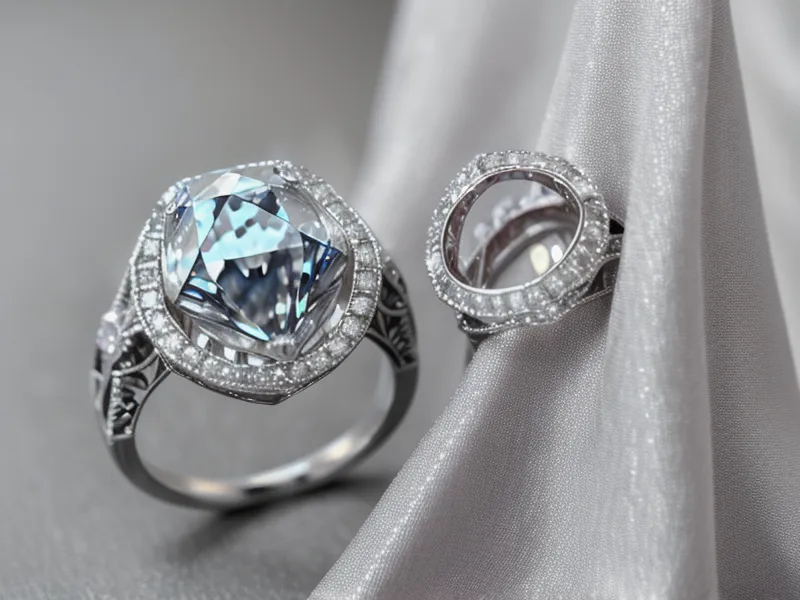 Modern oval-cut lab-grown diamond engagement ring on a white marble surface after online jeweler comparison