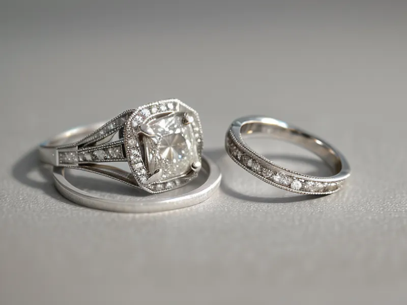 A minimalist gold engagement ring with a thin band on a wooden surface.