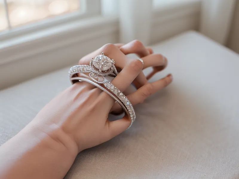 Close-up of a rose gold engagement ring setting without the diamond.