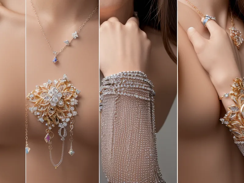 Comparison of jewelry clasps showing different metal textures and wear points