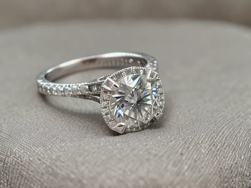 Jeweler's loupe beside a custom engagement ring setting, part of comparing custom vs pre-set rings