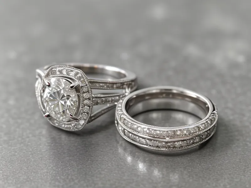 Lab-grown diamond and natural diamond engagement rings side by side, illustrating how to compare jewelry buying tips without a loupe