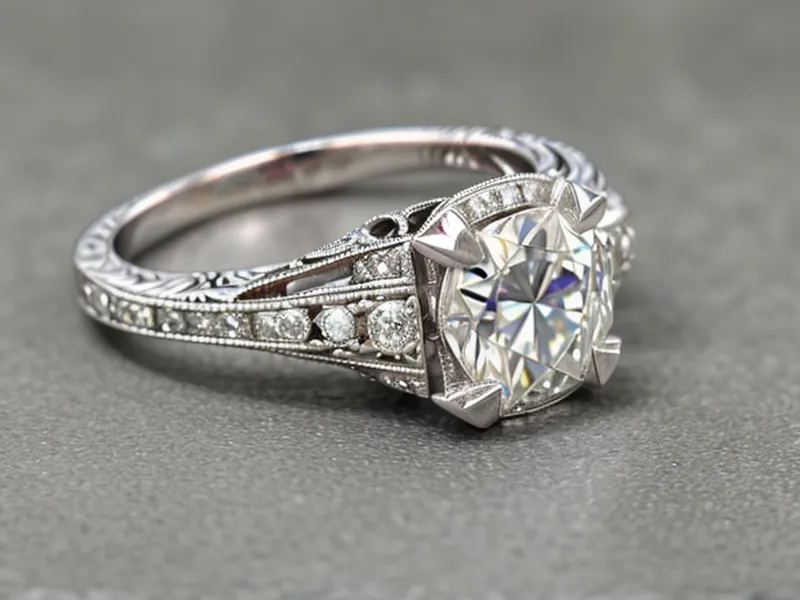 Three different engagement rings shown together on a marble surface for comparison.