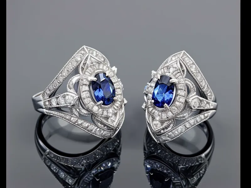Two different sized diamond rings side-by-side for comparison.