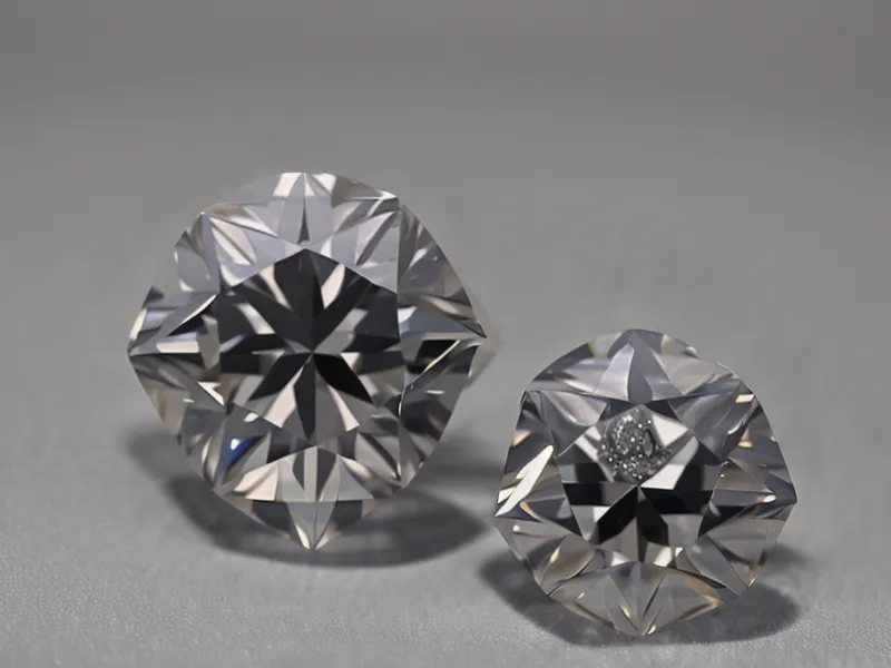 Round and princess cut diamonds of equal carat weight compared side by side