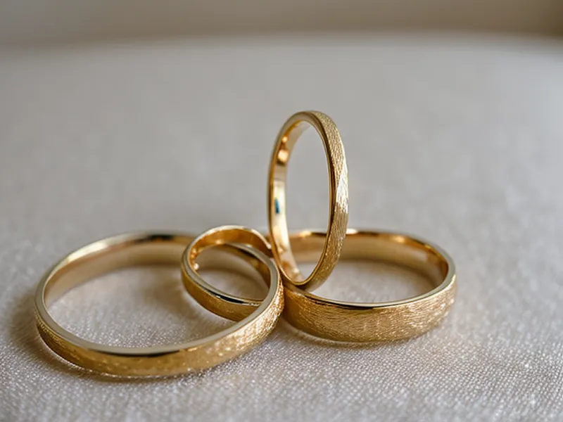 Close-up of diamond engagement ring prongs beside a textured gold statement earring