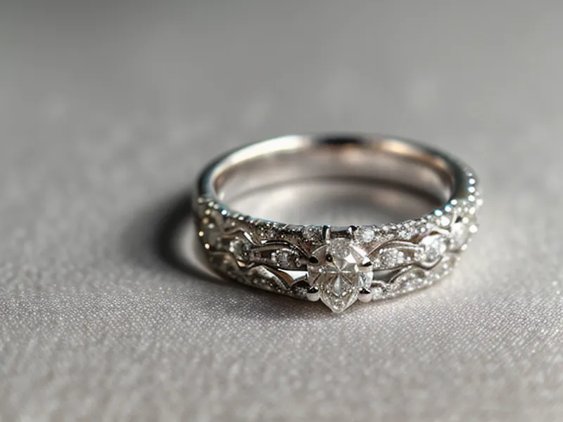Close-up of a jeweler's loupe used to examine an engagement ring diamond during in-store research