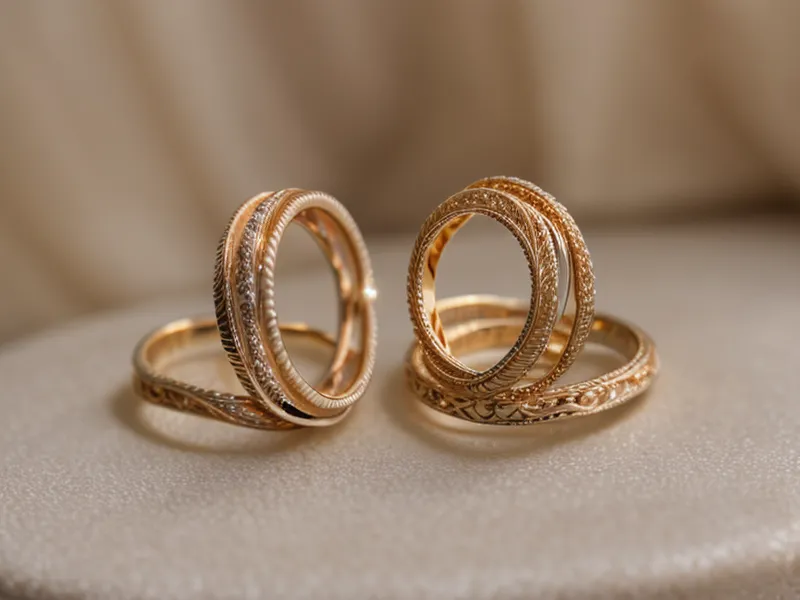 Gold engagement ring band mid-resize, cut open before being rejoined